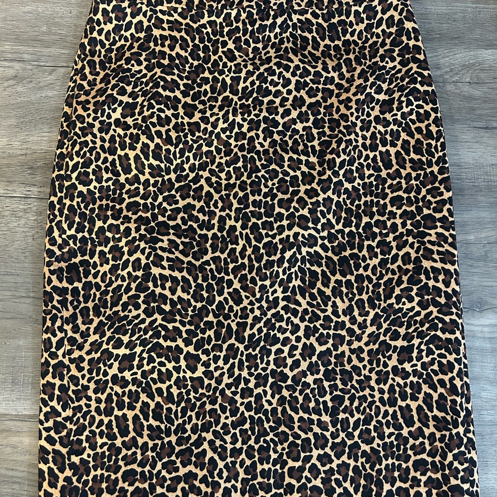 J.Crew Leopard Cotton Pencil Skirt